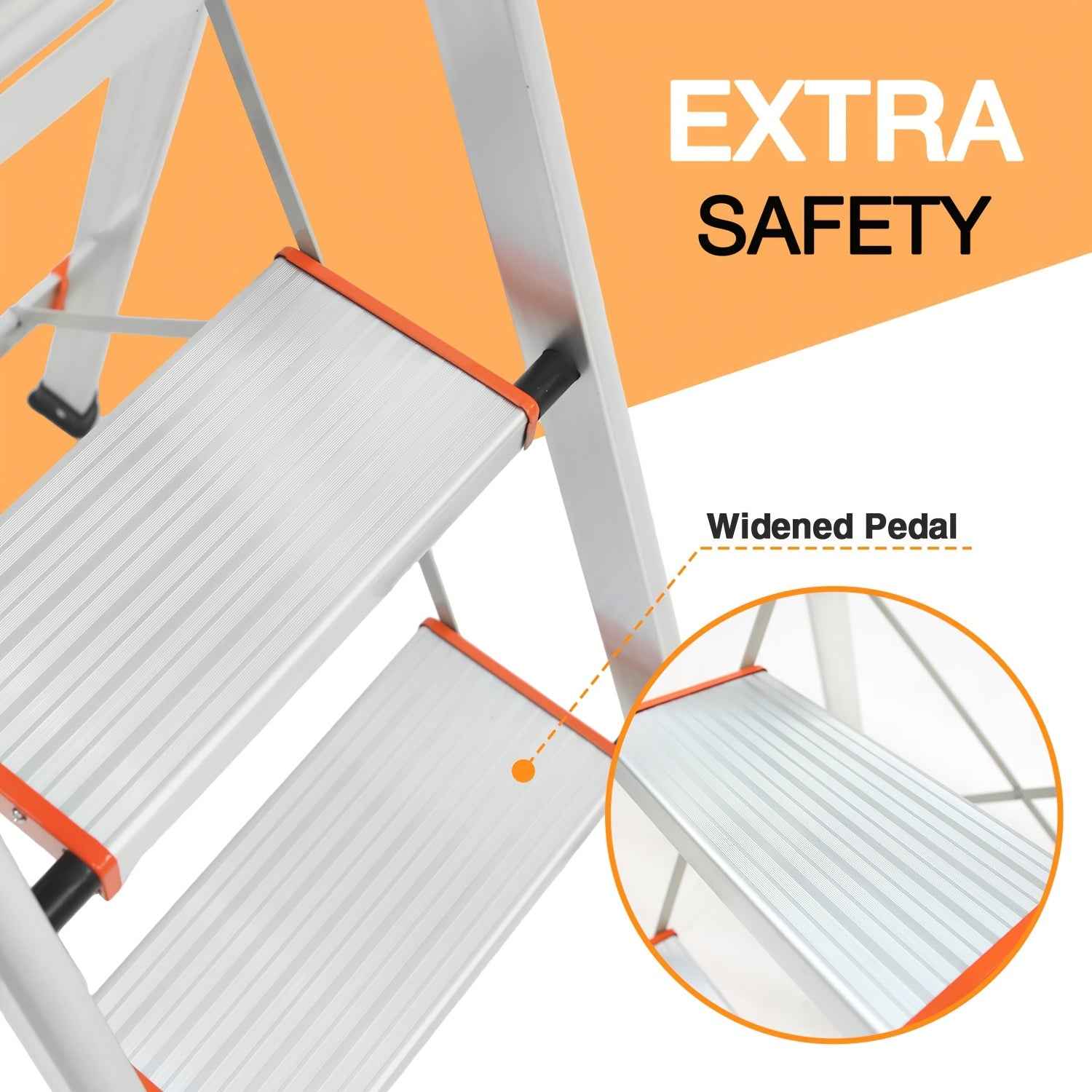 4 Step Folding Aluminium Non Slip Ladder