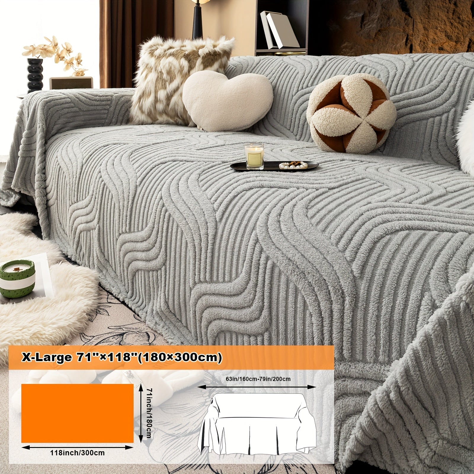 Oversized, Soft & Durable Plush Sofa Cover by Snagg A Sofa Cover