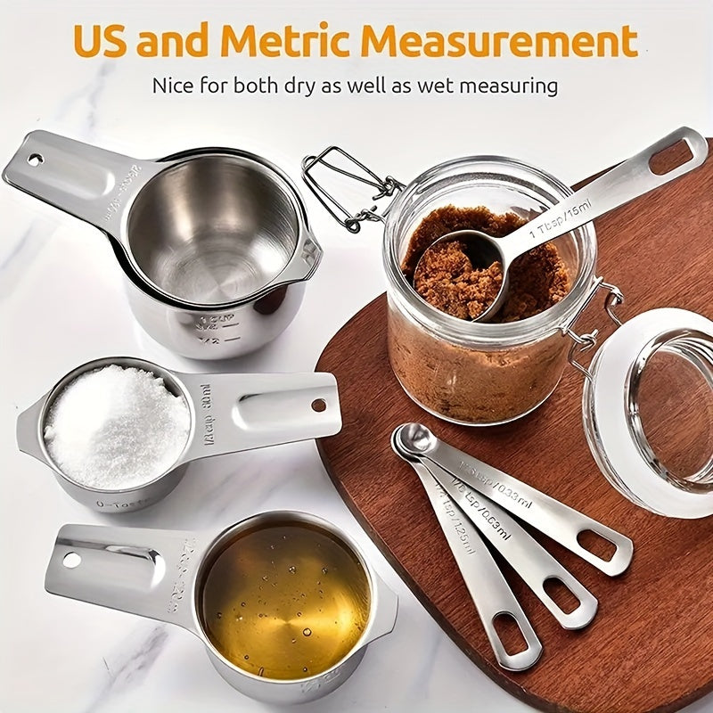 Measuring Cup & Spoon Set Stainless Steel Precision Tools by Snagg A Measuring Set