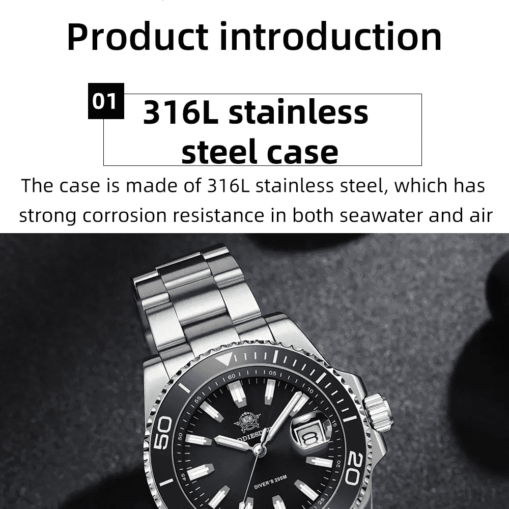 Luxury 41 mm Diver’s Quartz Watch - Men’s Watches