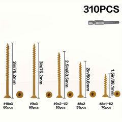 310 / 500 Pcs Outdoor Deck Screw Set - Power Tools Gadget