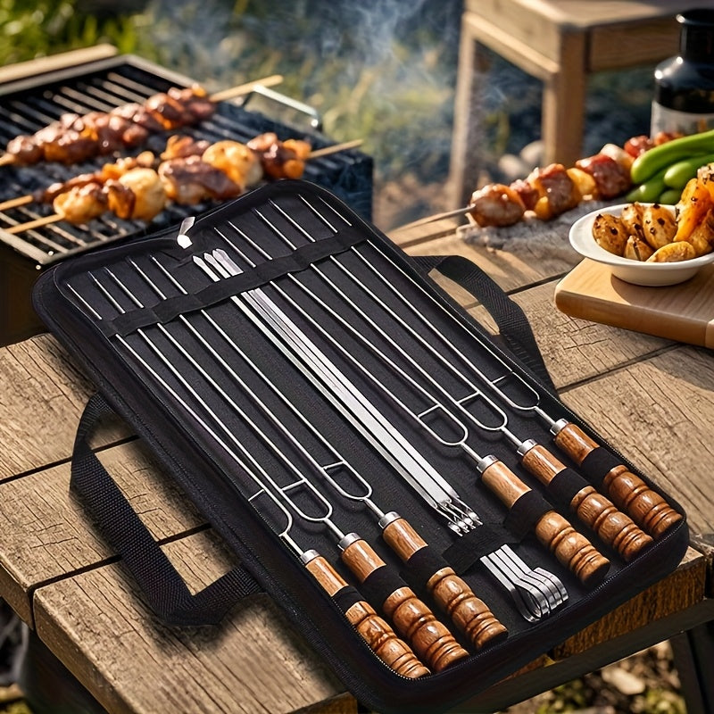 10pcs Stainless Steel BBQ Skewers by Snagg A Skewer