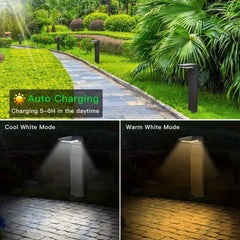 2 Pack Adjustable Warm/Cool White LED Solar Path Lights by Snagg An Outdoor Light
