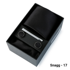 Luxury Men’s Tie Set Solid Colour Slim Necktie Hanky Cufflinks & Clip - Snagg - 17 - Others In Fashion
