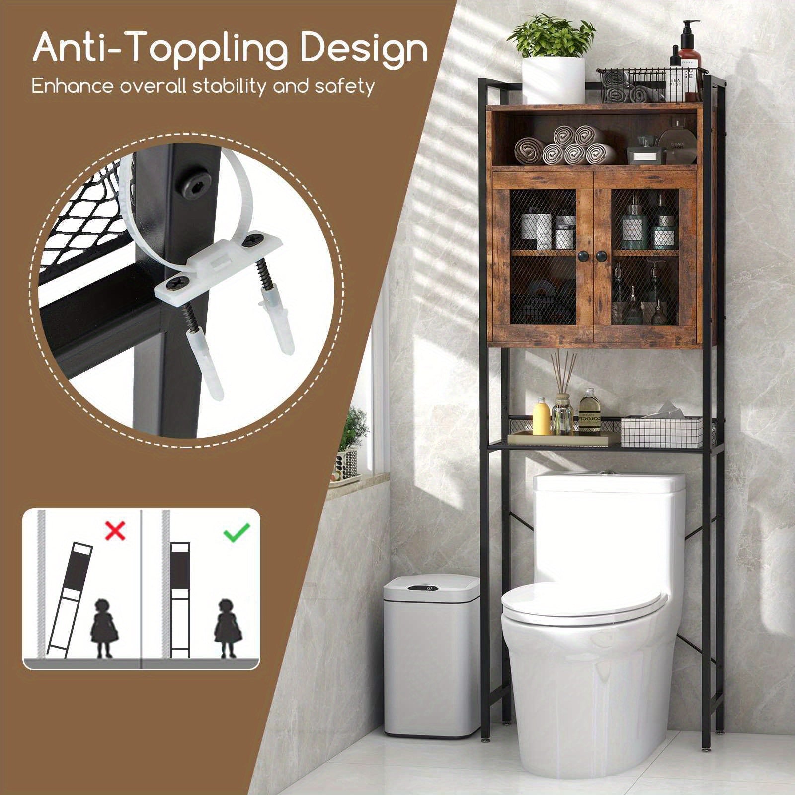 5 Tiers Over the-Toilet Organizer with Adjustable Shelves by Snagg A Cabinet