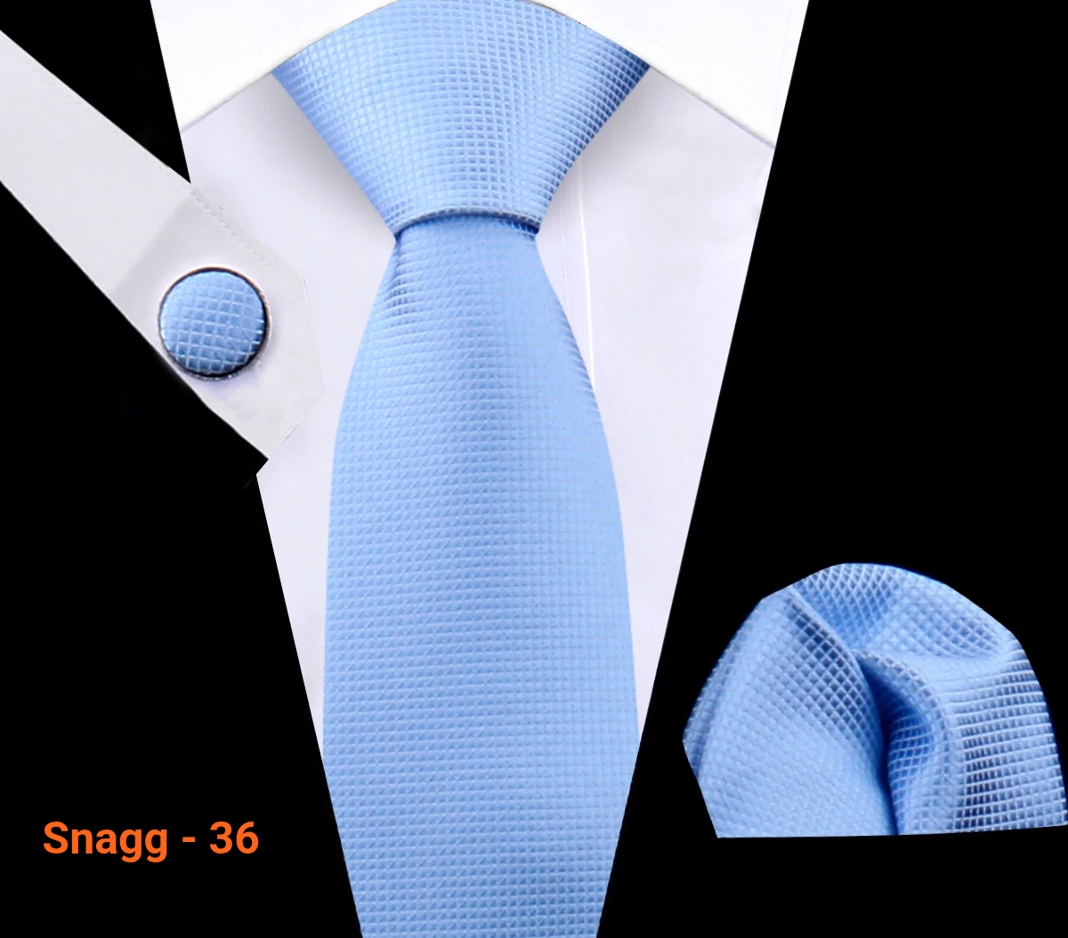 Classic Plaid Tie Set for Men - Necktie with Matching Pocket Square & Cufflinks - Snagg - 36 - Others In Fashion