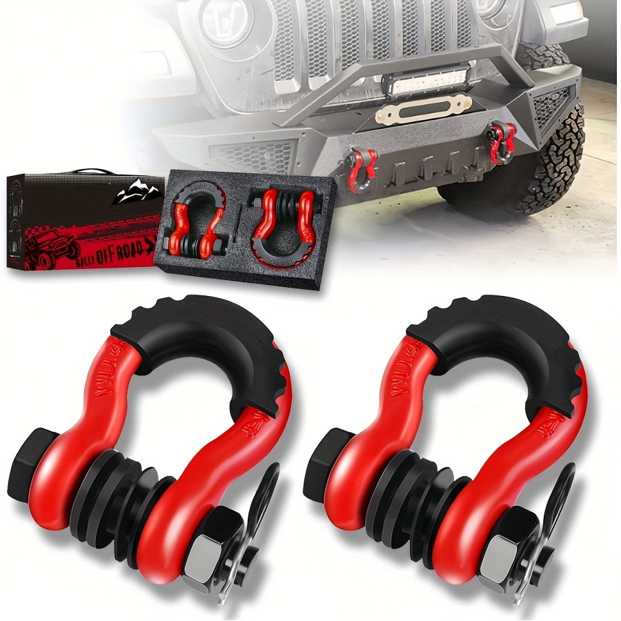 2pcs 4.75 - Ton D-Ring Bow Shackles by Snagg A Bow Shackle