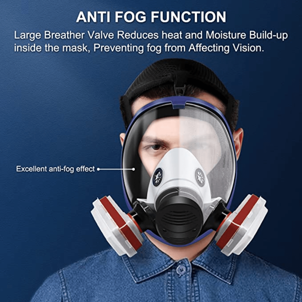 Full Face Respirator Mask with Dual Activated Carbon Filters by Snagg A Face Mask