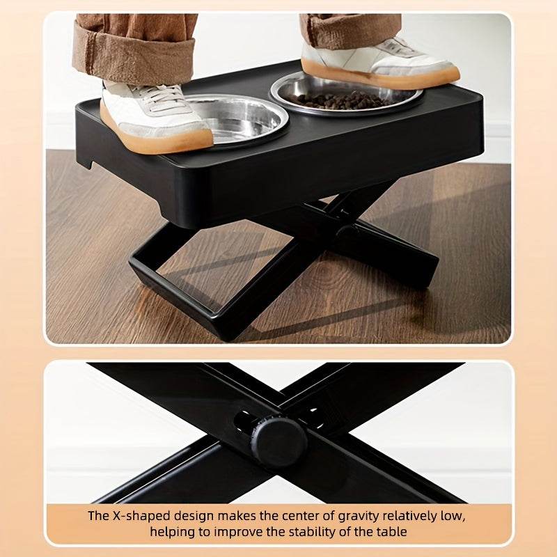 Adjustable Height Dog Bowl Stand with Stainless Steel Bowls - SnaggIt