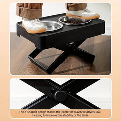 Adjustable Height Dog Bowl Stand with Stainless Steel Bowls - SnaggIt