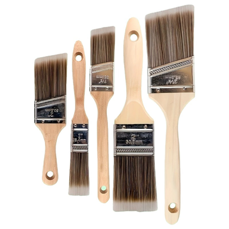 5 Pcs Professional Paint Brush Set - Flat & Angle Brushes - 5pcs - General Hand Tools