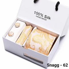 Luxury Silk Paisley Tie for Men — Extra-Long Woven Jacquard Necktie Suits & Weddings - Snagg - 62 - Others In Fashion