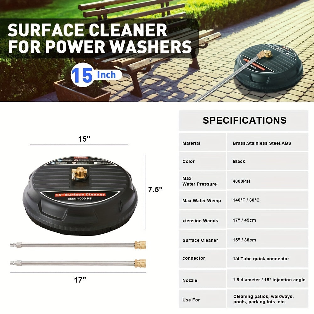 4000PSI Pressure Washer Surface Cleaner – 15’’ - 38.1cm - Power Tools Gadget