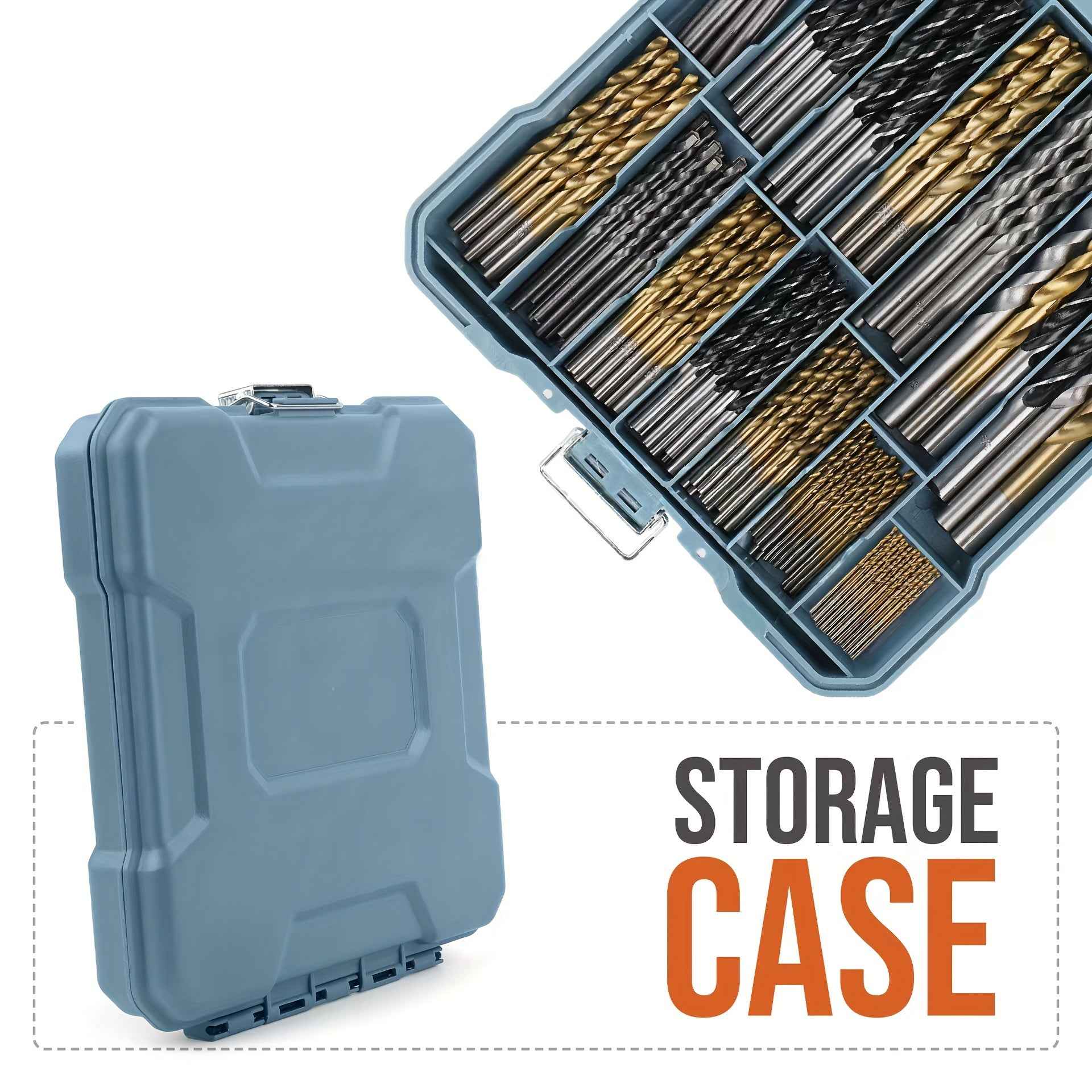 130 Pcs Heavy Duty HSS Drill Bit Set — 118° Twist Bits with Colour Coded Storage Box for Wood Metal & Plastic