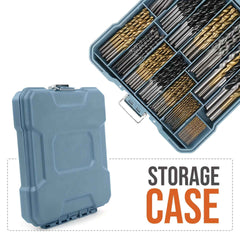 130 Pcs Heavy Duty HSS Drill Bit Set — 118° Twist Bits with Colour Coded Storage Box for Wood Metal & Plastic