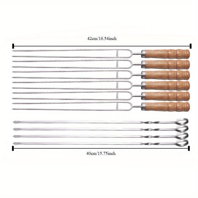 10pcs Stainless Steel BBQ Skewers by Snagg A Skewer