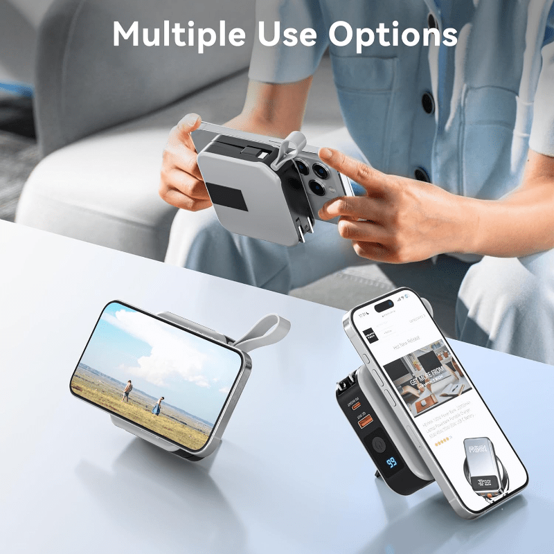 10000mAh Wireless Power Bank With Built In Cable by Snagg A Power Bank