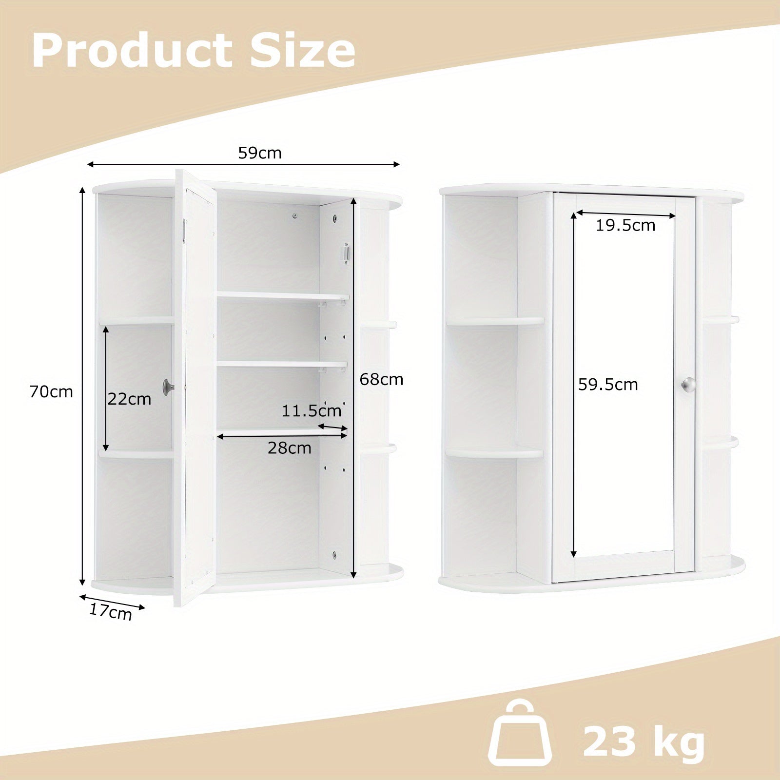 Wall Mounted Bathroom Mirror Cabinet by Snagg A Cabinet