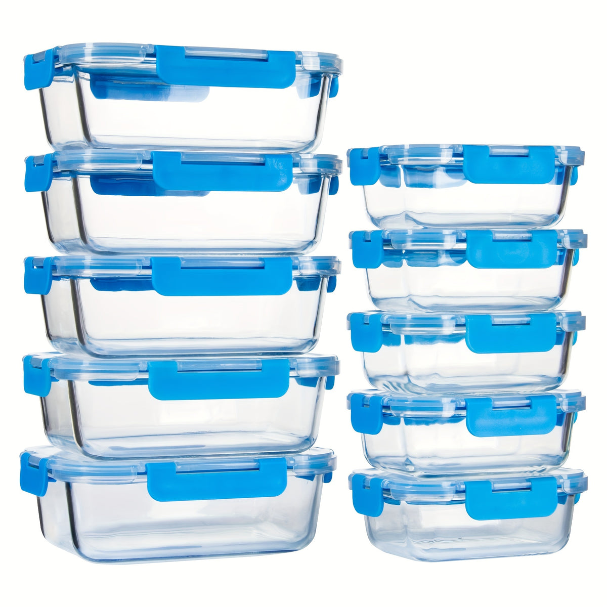 10 Pack Borosilicate Glass Meal Prep Containers by Snagg A Container