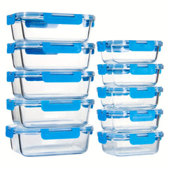 10 Pack Borosilicate Glass Meal Prep Containers by Snagg A Container