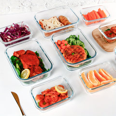 10 Pack Borosilicate Glass Meal Prep Containers by Snagg A Container