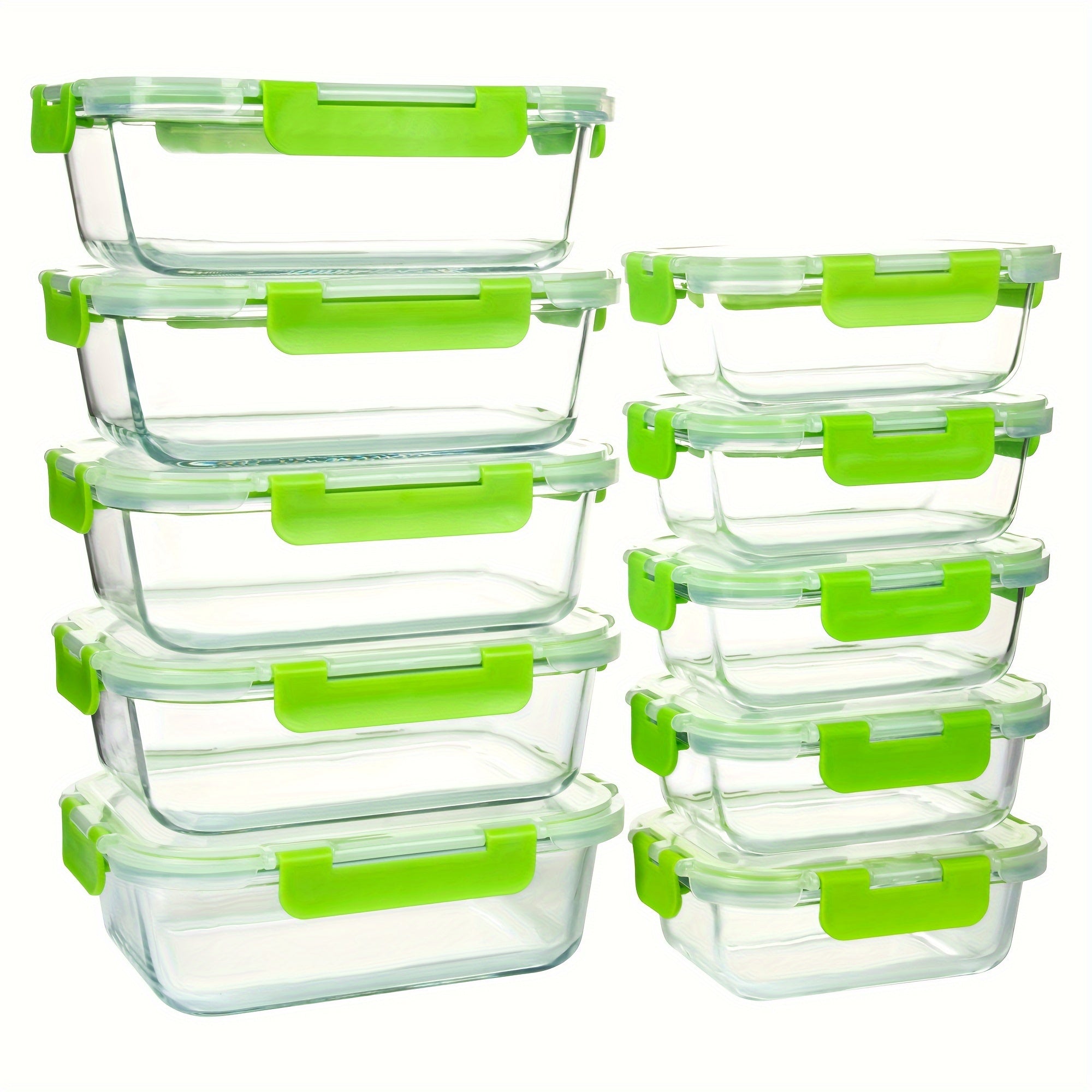 10 Pack Borosilicate Glass Meal Prep Containers by Snagg A Container