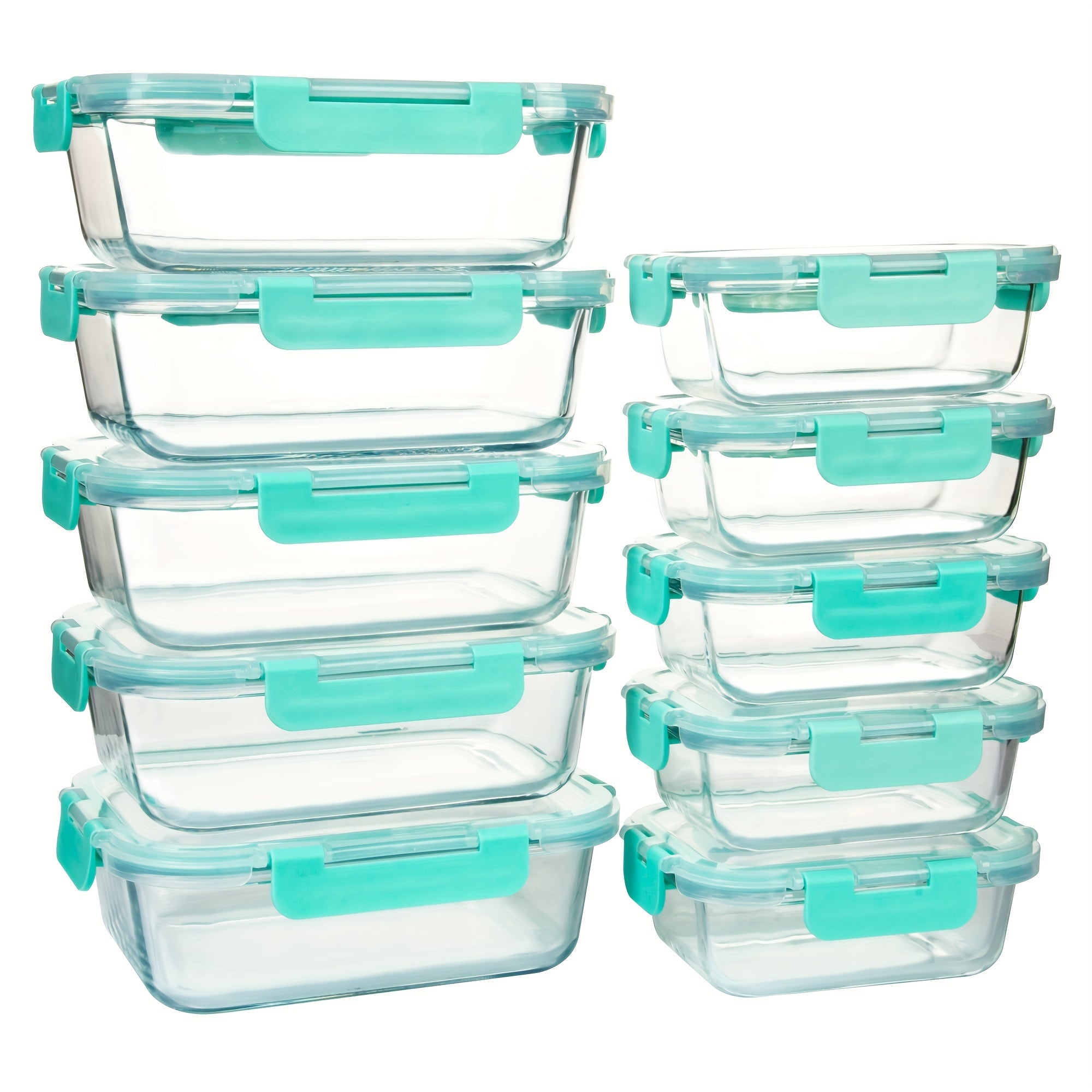 10 Pack Borosilicate Glass Meal Prep Containers by Snagg A Container