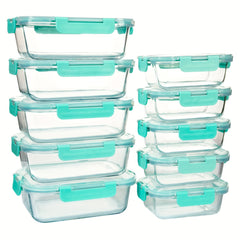 10 Pack Borosilicate Glass Meal Prep Containers by Snagg A Container