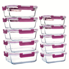 10 Pack Borosilicate Glass Meal Prep Containers by Snagg A Container