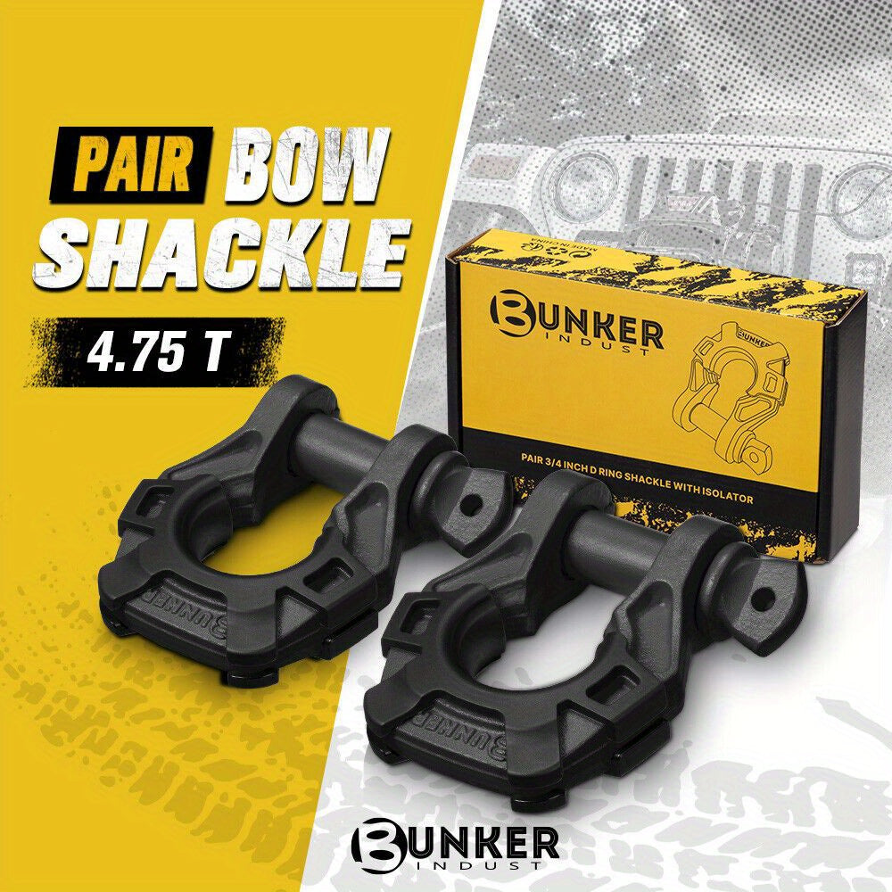 Pair of 4.75 Ton Bow Shackles – 3/4-Inch D-Ring by Snagg A Bow Shackle