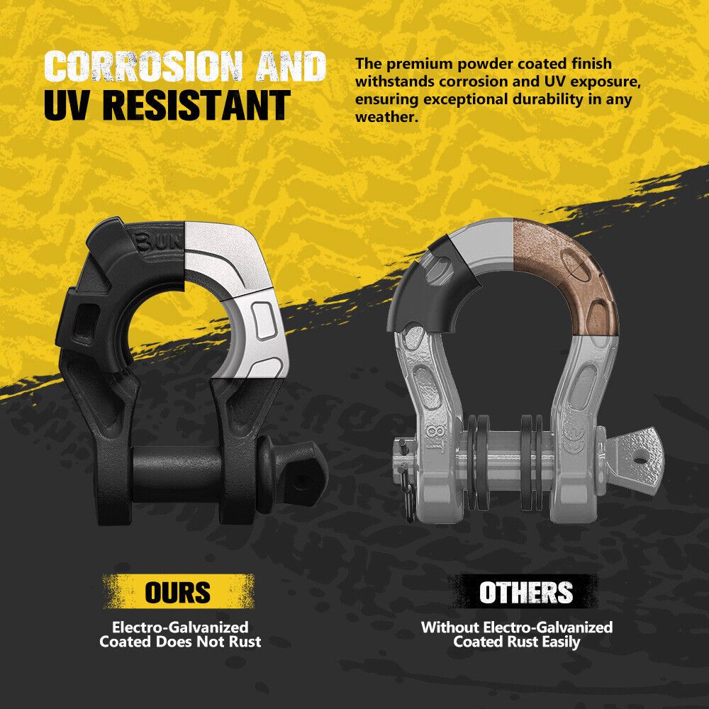 Pair of 4.75 Ton Bow Shackles – 3/4-Inch D-Ring by Snagg A Bow Shackle