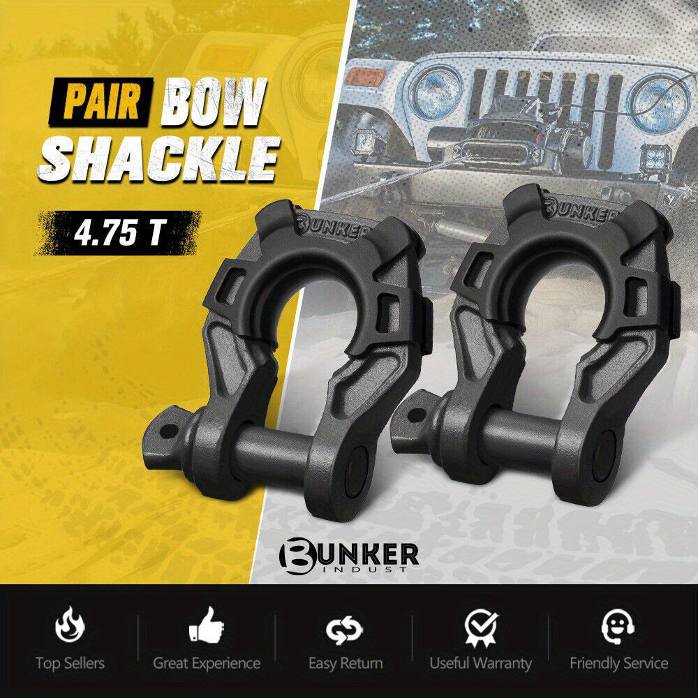 Pair of 4.75 Ton Bow Shackles – 3/4-Inch D-Ring by Snagg A Bow Shackle