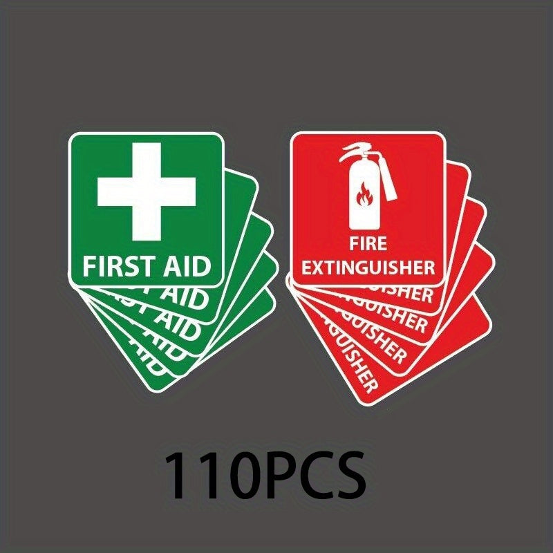 110pcs Safety Sign Sticker Set by Snagg A Label