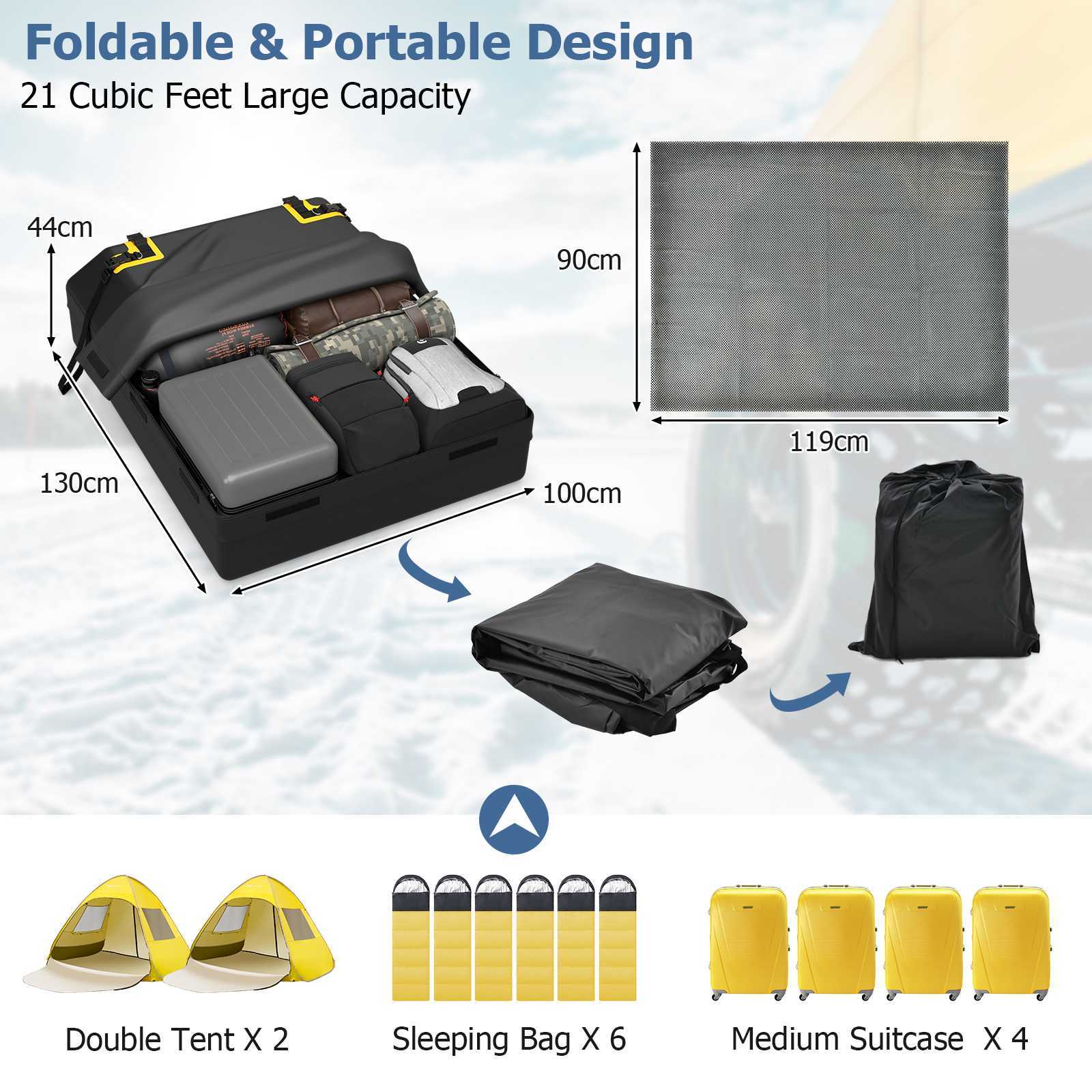 595L Car Roof Bag Cargo Carrier by Snagg A Roof Cargo