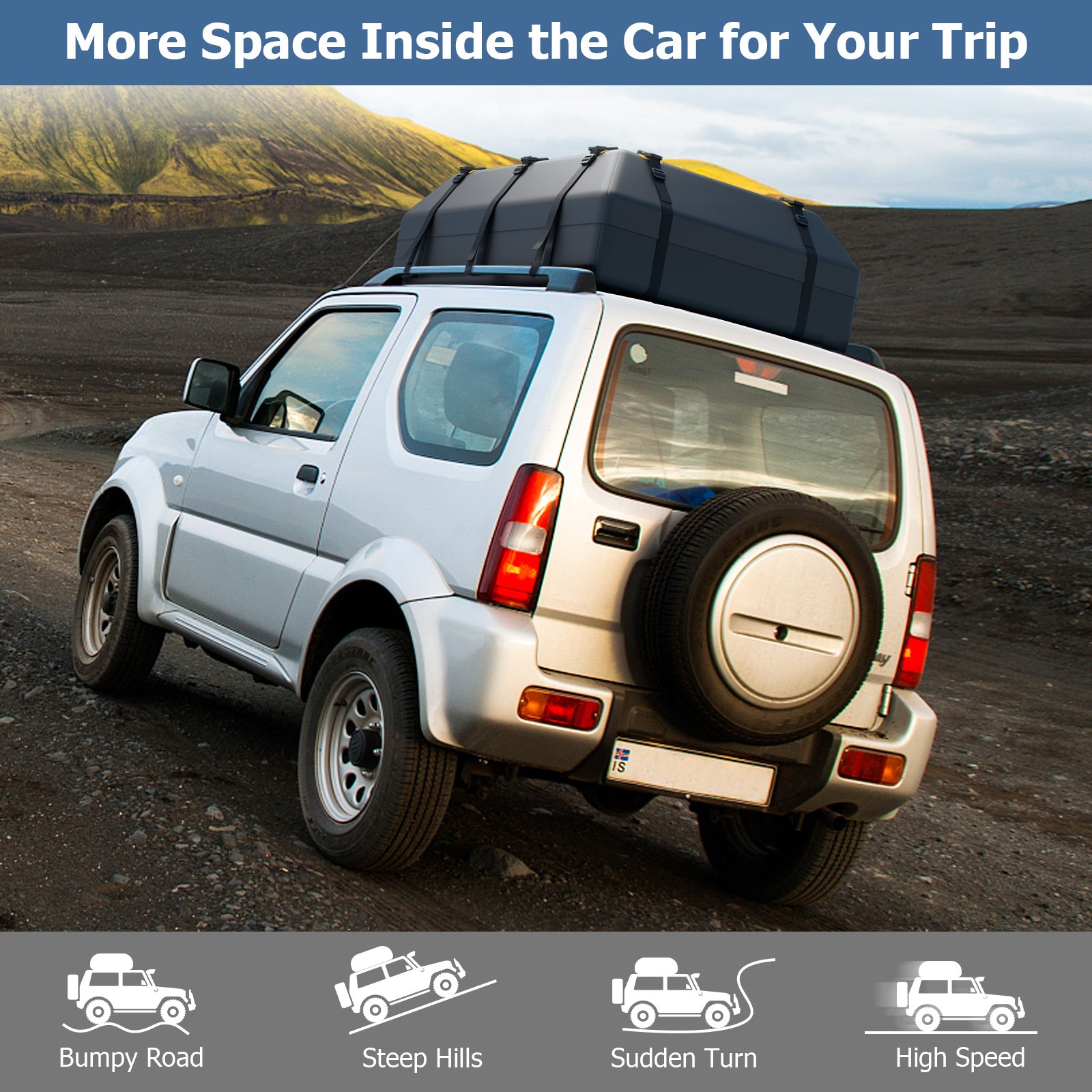 595L Car Roof Bag Cargo Carrier by Snagg A Roof Cargo