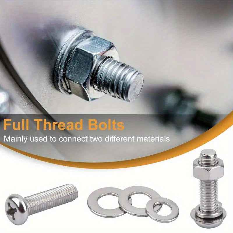 1059 Pcs Nuts & Bolts Assortment - M3/M4/M5/M6 Machine Screws Washers with Mixed Heads - 1set - Power Tools Gadget