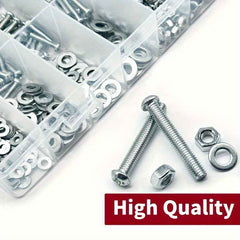 1059 Pcs Nuts & Bolts Assortment - M3/M4/M5/M6 Machine Screws Washers with Mixed Heads - 1set - Power Tools Gadget
