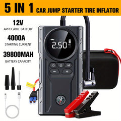 5 in 1 Portable Car Jump Starter with Air Compressor by Snagg A Jump Starter