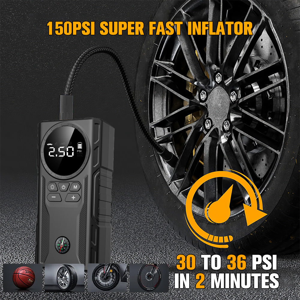 5 in 1 Portable Car Jump Starter with Air Compressor by Snagg A Jump Starter