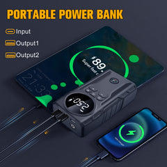 5 in 1 Portable Car Jump Starter with Air Compressor by Snagg A Jump Starter