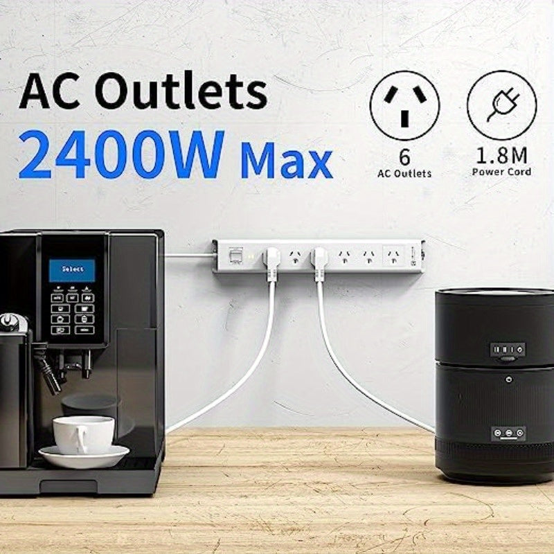 6-Outlet Powerboard with Surge Protection | 5m Extension Cord (2400W) by Snagg An Extension Cable