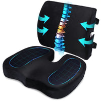 Machine Washable Seat Cushion & Lumbar Support Set by Snagg A Seat Cushion