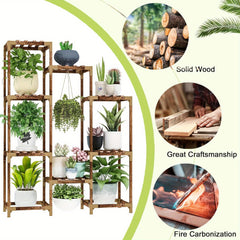 Large Tall Wooden Plant Shelf Rack by Snagg A Rack