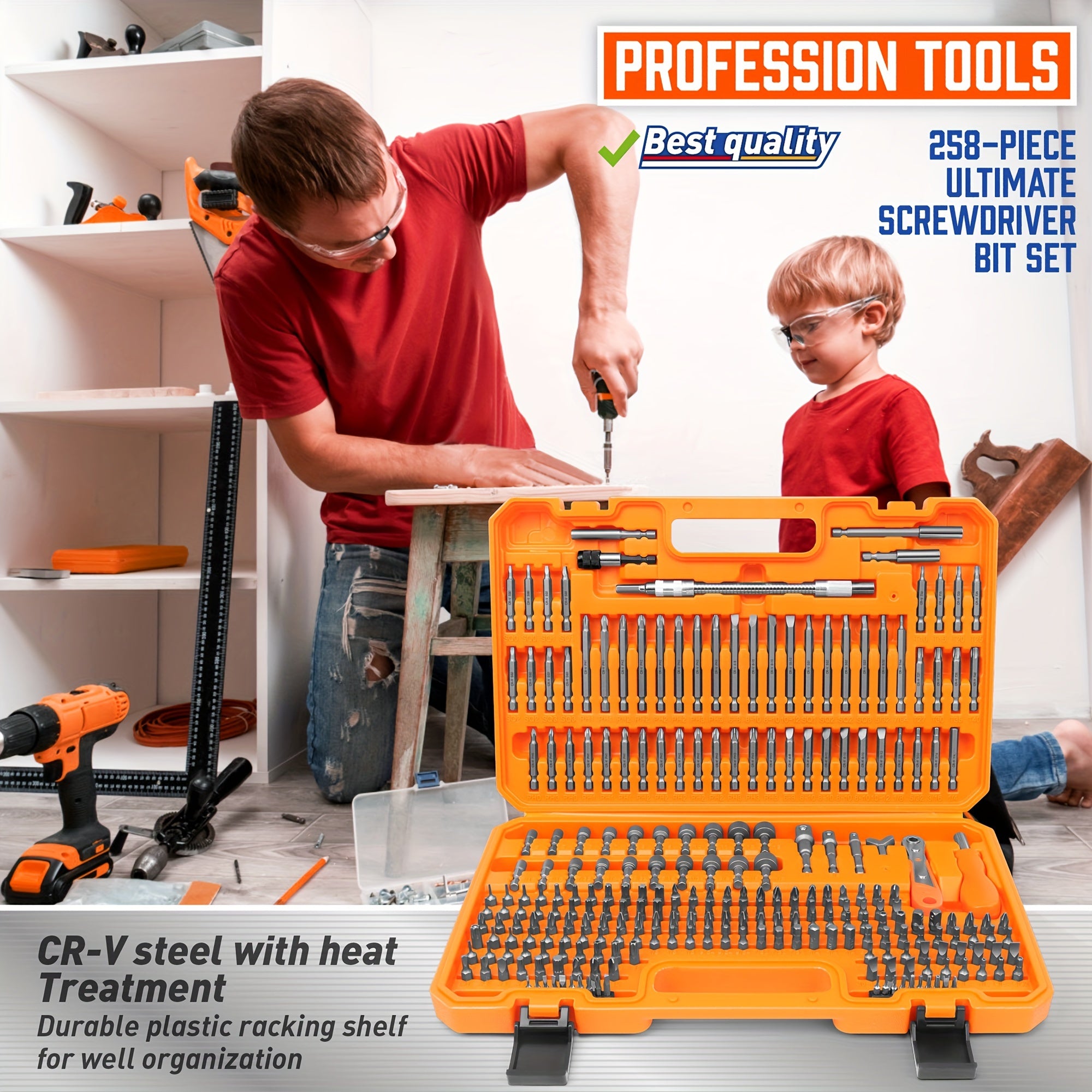 258pcs Screwdriver & Bit Set