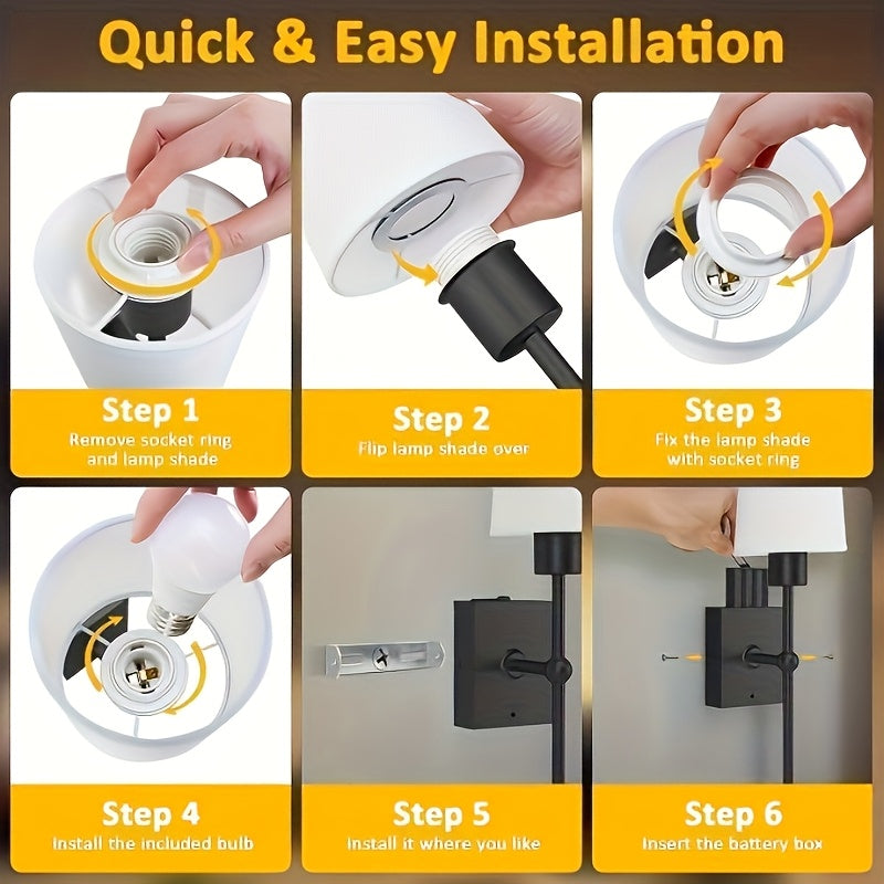 2pcs Black/Gold Wall Lights Rechargeable Battery LED with 3000K–6000K by Snagg A Wall Light