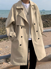 Men’s Solid Overcoat with Lapel & Pockets by Snagg A Coat