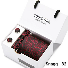 Luxury Silk Paisley Tie for Men — Extra-Long Woven Jacquard Necktie Suits & Weddings - Snagg - 32 - Others In Fashion