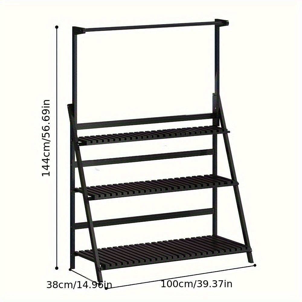 3 Tier Folding Wooden Plant Stand 144cm by Snagg A Rack
