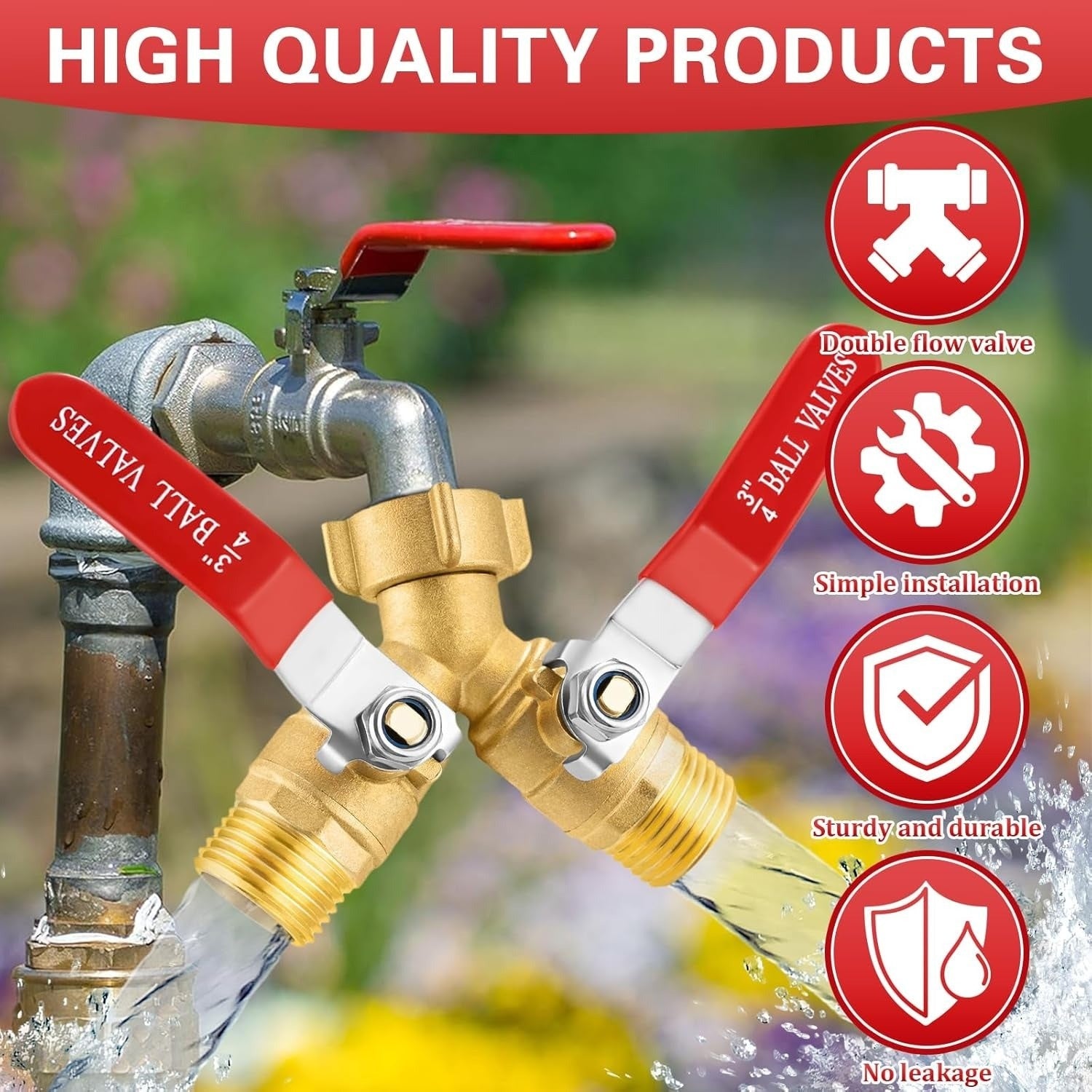 Brass Y-Valve Garden Hose Splitter – 3/4" by Snagg A Valve