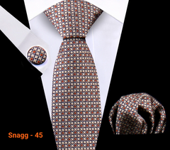 Classic Plaid Tie Set for Men - Necktie with Matching Pocket Square & Cufflinks - Snagg - 45 - Others In Fashion